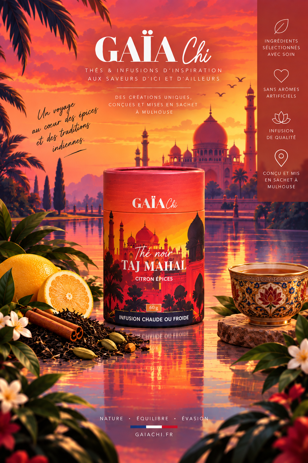 Thé noir Taj Mahal - Citron Épices - Gaïa Chi