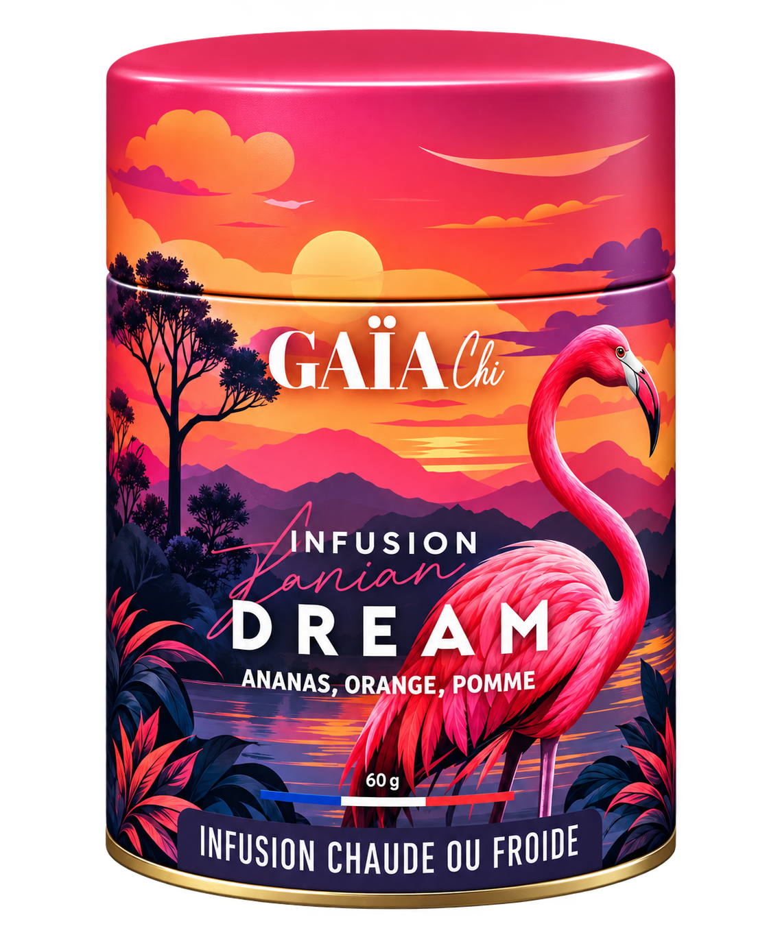 Boîte d'infusion Dream Gaïa Chi sans théine, ananas, orange et grenade
